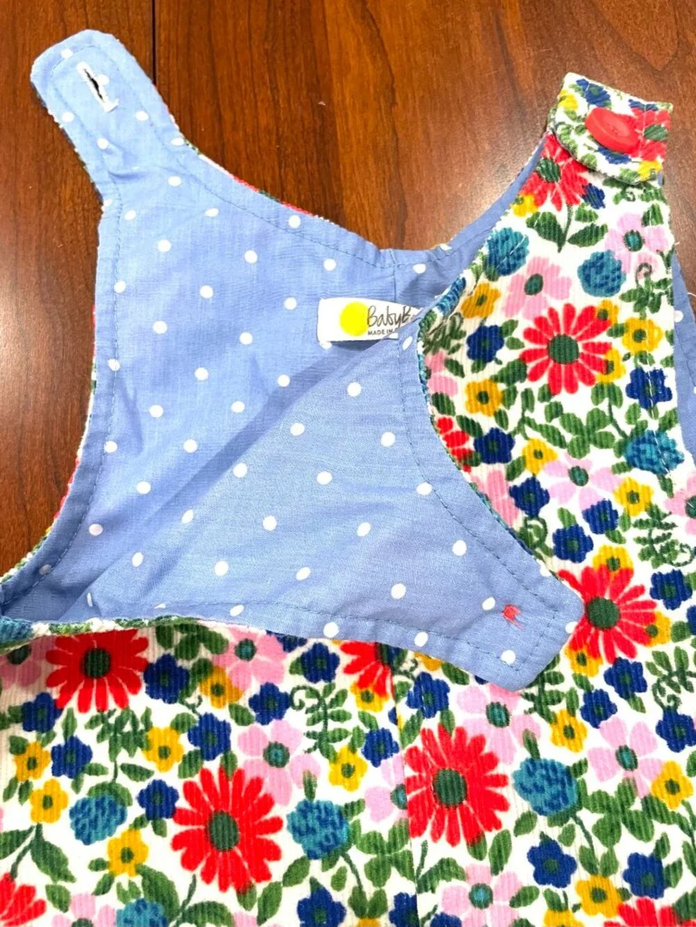 NWT!  Baby Boden Floral Courduroy Overalls - Sz. 0-3 mo.
